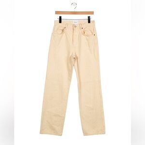 Women's Cream Straight-Leg Jeans